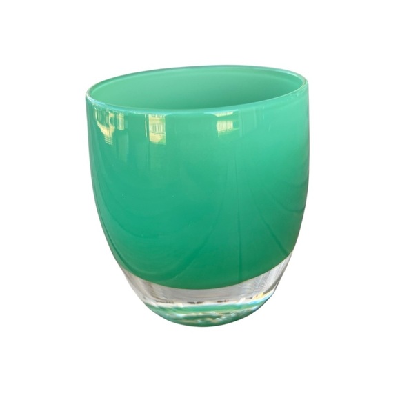 Glassybaby Strength Pre-Triskelion Votive Candle Holder Green Hand Blown GUC - Picture 5 of 15